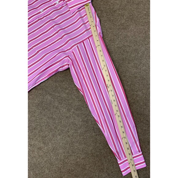 Burberry Striped Dress Dress Shirt Mens 17 Long Sleeve Cotton Pink Button Up - Picture 5 of 8